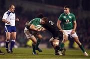 19 November 2016; Paddy Jackson of Ireland is tackled by Ardie Savea of New Zealand during the Autumn International match between Ireland and New Zealand at the Aviva Stadium, Lansdowne Road, in Dublin. Photo by Stephen McCarthy/Sportsfile