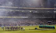 19 November 2016; The New Zealand team perform the haka ahead of the Autumn International match between Ireland and New Zealand at the Aviva Stadium in Dublin. Photo by Ramsey Cardy/Sportsfile