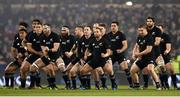 19 November 2016; New Zealand players perform The Haka prior to during the Autumn International match between Ireland and New Zealand at the Aviva Stadium, Lansdowne Road, in Dublin. Photo by Stephen McCarthy/Sportsfile