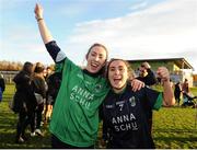 20 November 2016; Laurie Ahern and Lorna Fusciardi of Foxrock Cabinteely celebrate following the LGFA All Ireland Senior Club Championship semi-final match between Foxrock Cabinteely and Carnacon at Bray Emmets in Co. Wicklow. Photo by Sam Barnes/Sportsfile