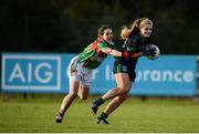 20 November 2016; Amy Connolly of Foxrock Cabinteely in action against Martha Carter of Carnacon during the LGFA All Ireland Senior Club Championship semi-final match between Foxrock Cabinteely and Carnacon at Bray Emmets in Co. Wicklow. Photo by Sam Barnes/Sportsfile