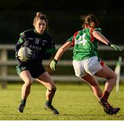 20 November 2016; Amy Ring of Foxrock Cabinteely passes Saoirse Walshe of Carnacon  on her way to scoring her sides third goal during the LGFA All Ireland Senior Club Championship semi-final match between Foxrock Cabinteely and Carnacon at Bray Emmets in Co. Wicklow. Photo by Sam Barnes/Sportsfile