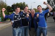 9 April 2011; Leinster supporters David Doran, Noel Murphy, Roy Murphy and Padraig Doran, from New Ross Co Wexford, at the game. Heineken Cup Quarter-Final, Leinster v Leicester Tigers, Aviva Stadium, Lansdowne Road. Picture credit: Matt Browne / SPORTSFILE