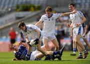 9 April 2011; Darryl Brannigan, St Colmans, Newry, in action against Paul Varley, St Jarlaths, Tuam. All-Ireland Colleges Senior A Football Championship Final, St Colmans, Newry, Co. Down v St Jarlaths, Tuam, Co. Galway, Croke Park, Dublin. Picture credit: Oliver McVeigh / SPORTSFILE