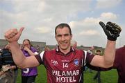 10 April 2011; Dessie Dolan, Westmeath, celebrates at the end of the game after victory over Offaly. Allianz Football League, Division 2, Round 7, Westmeath v Offaly, Cusack Park, Mullingar, Co. Westmeath. Picture credit: David Maher / SPORTSFILE