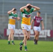 10 April 2011; A dejected Ciaran McManus, Offaly, at the end of the game. Allianz Football League, Division 2, Round 7, Westmeath v Offaly, Cusack Park, Mullingar, Co. Westmeath. Picture credit: David Maher / SPORTSFILE