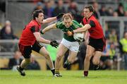 10 April 2011; Darran O'Sullivan, Kerry, in action against Kevin McKernan, left, and Daniel Hughes, Down. Allianz Football League, Division 1, Round 7, Kerry v Down, Fitzgerald Stadium, Killarney, Co. Kerry. Picture credit: Brendan Moran / SPORTSFILE