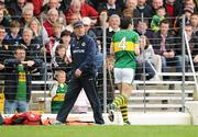10 April 2011; Tom O'Sullivan, 4, Kerry, leaves the pitch after being shown a red card. Allianz Football League, Division 1, Round 7, Kerry v Down, Fitzgerald Stadium, Killarney, Co. Kerry. Picture credit: Brendan Moran / SPORTSFILE