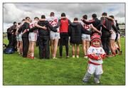 22 May 2016; The next wave. Two-year-old Michael Harte, grandson of Tyrone manager Mickey, nails his colours to the mast. Tyrone have just swatted aside the challenge of Derry  Photo by Sportsfile  This image may be reproduced free of charge when used in conjunction with a review of the book &quot;A Season of Sundays 2016&quot;. All other usage © SPORTSFILE