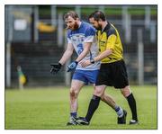 19 June 2016; It was right there. Referee Noel Mooney listens sympathetically as Waterford’s Thomas O’Gorman tells him all about it on a bad day for the Déise in Leitrim  Photo by Seb Daly/Sportsfile  This image may be reproduced free of charge when used in conjunction with a review of the book &quot;A Season of Sundays 2016&quot;. All other usage © SPORTSFILE