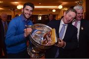 21 November 2016; Pictured at the launch of the 2016 A Season of Sundays in The Croke Park in Dublin are Dublin footballer Bernard Brogan, left, and An Taoiseach Enda Kenny T.D.. Now in its twentieth year of publication, A Season of Sundays again embraces the very heart and soul of Ireland's national games as captured by the award winning team of photographers at the Sportsfile photographic agency. With text by Alan Milton, it is a treasured record of the 2016 GAA season to be savoured and enjoyed by players, spectators and enthusiasts everywhere. Photo by Eóin Noonan/Sportsfile