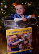 21 November 2016; Pictured at the launch of the 2016 A Season of Sundays in The Croke Park in Dublin is 1 year old Dublin supporter Sadhbh O'Brien from Donaghmede. Now in its twentieth year of publication, A Season of Sundays again embraces the very heart and soul of Ireland's national games as captured by the award winning team of photographers at the Sportsfile photographic agency. With text by Alan Milton, it is a treasured record of the 2016 GAA season to be savoured and enjoyed by players, spectators and enthusiasts everywhere. Photo by Eóin Noonan/Sportsfile