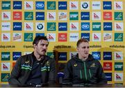 22 November 2016; Kane Douglas, left, and Reece Hodge, right, of Australia during a press conference at the Conrad Hotel, Dublin. Photo by Seb Daly/Sportsfile