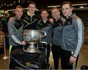 23 November 2016; Dublin footballers, from left, Jonny Cooper, Brian Fenton, Philly McMahon, Ciarán Kilkenny and Dean Rock ahead of their departure to Abu Dhabi, UAE, for the GAA GPA All-Stars football tour, sponsored by Opel, at Dublin Airport in Dublin. Photo by Seb Daly/Sportsfile