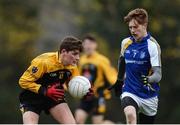 23 November 2016; Aodhan Mallon of St. Patrick's College in action against Ben Kelly of Colaiste Eanna during the Top Oil Leinster Post Primary Schools Senior Football Championship Round 1 match between Colaiste Eanna and St Patrick's College at Ballyroan Crescent in Templeogue, Dublin. Photo by Eóin Noonan/Sportsfile