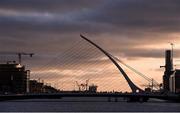 24 November 2016; A general view of the Samuel Beckett Bridge before the UEFA EURO 2020 Host City Logo Launch – Dublin at CHQ Building in North Wall Quay, Dublin. Photo by David Maher/Sportsfile