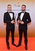 3 November 2017; Leitrim Hurlers Conor Byrne, left, and Liam Moreton after collecting their Lory Meagher Champion 15 award during the PwC All Stars 2017 at the Convention Centre in Dublin. Photo by Sam Barnes/Sportsfile