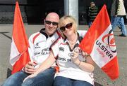 10 April 2011; Ulster supporters Maurice and Ann McCormack, from Belfast, Co. Antrim, at the game. Heineken Cup Quarter-Final, Northampton Saints v Ulster, stadium:mk, Milton Keynes, Buckinghamshire, England. Picture credit: Oliver McVeigh / SPORTSFILE