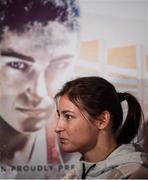 24 November 2016; Boxer Katie Taylor during a press conference ahead of the Big City Dreams boxing event at The Landmark Hotel in London, England. Photo by Stephen McCarthy/Sportsfile