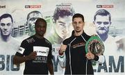 24 November 2016; Ohara Davies, left, and Andrea Scarpa pose up during a press conference ahead of the Big City Dreams boxing event at The Landmark Hotel in London, England. Photo by Stephen McCarthy/Sportsfile