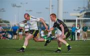 25 November 2016; Neil Gallagher, Donegal, of the 2015 All Stars in action against Ryan McHugh, Donegal, of the 2016 All Stars during the GAA GPA All-Stars football tour sponsored by Opel at the Sheikh Zayed Sports City Stadium in Abu Dhabi, United Arab Emirates. Photo by Ray McManus/Sportsfile