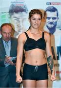 25 November 2016; Karina Kopinska during the official weigh-in at the Hilton London Wembley Hotel prior to the Big City Dreams boxing event at the Wembley Arena in London, England. Photo by Stephen McCarthy/Sportsfile