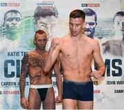 25 November 2016; Ronnie Clark, left, and Martin J. Ward during the official weigh-in at the Hilton London Wembley Hotel prior to the Big City Dreams boxing event at the Wembley Arena in London, England. Photo by Stephen McCarthy/Sportsfile