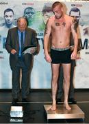 25 November 2016; JJ McDonagh during the official weigh-in at the Hilton London Wembley Hotel prior to the Big City Dreams boxing event at the Wembley Arena in London, England. Photo by Stephen McCarthy/Sportsfile