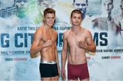 25 November 2016; Charlie Edwards, left, and Georgi Georgiev square off during the official weigh-in at the Hilton London Wembley Hotel prior to the Big City Dreams boxing event at the Wembley Arena in London, England. Photo by Stephen McCarthy/Sportsfile