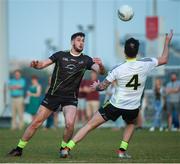 25 November 2016; Paul Geaney, Kerry, of the 2015 All Stars in action against Cathal McCarron, Tyrone, of the 2016 All Stars during the GAA GPA All-Stars football tour sponsored by Opel at the Sheikh Zayed Sports City Stadium in Abu Dhabi, United Arab Emirates. Photo by Ray McManus/Sportsfile
