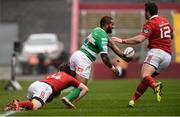 26 November 2016; Michael Tagicakibau of Benetton Treviso is tackled by Darren Sweetnam and Jaco Taute of Munster during the Guinness PRO12 Round 9 match between Munster and Benetton Treviso at Thomond Park in Limerick. Photo by Diarmuid Greene/Sportsfile