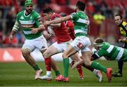 26 November 2016; Ronan O'Mahony of Munster is tackled by Filippo Gerosa and Tito Tebaldi of Benetton Treviso during the Guinness PRO12 Round 9 match between Munster and Benetton Treviso at Thomond Park in Limerick. Photo by Diarmuid Greene/Sportsfile