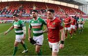 26 November 2016; Ronan O'Mahony of Munster with Ian McKinley of Benetton Treviso after the Guinness PRO12 Round 9 match between Munster and Benetton Treviso at Thomond Park in Limerick. Photo by Diarmuid Greene/Sportsfile