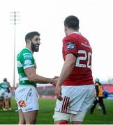 26 November 2016; Tito Tebaldi of Benetton Treviso and Billy Holland of Munster exchange a handshake after the Guinness PRO12 Round 9 match between Munster and Benetton Treviso at Thomond Park in Limerick. Photo by Diarmuid Greene/Sportsfile
