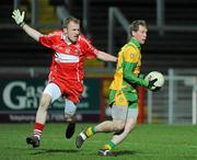 18 March 2011; Anthony Thompson, Donegal, in action against Martin Donaghy, Derry. Allianz Football League Division 2 Round 5, Derry v Donegal, Celtic Park, Derry. Picture credit: Oliver McVeigh / SPORTSFILE