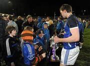 13 April 2011; Cavan Captain Georaid McKiernan is congratulated by young supporters after lifting the Irish News Cup. Cadbury Ulster GAA Football Under 21 Championship Final, Cavan v Tyrone, Brewster Park, Enniskillen, Co. Fermanagh. Picture credit: Oliver McVeigh / SPORTSFILE