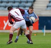 16 April 2011; Scott Fulham, Dublin, gets past the challenge from Darren Brady, Westmeath, on his way to scoring both his and his side's second goal. Leinster GAA Football Minor Championship, First Round, Dublin v Westmeath, Parnell Park, Dublin. Picture credit: Barry Cregg / SPORTSFILE