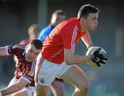 16 April 2011; Mark Collins, Cork, in action against Jonathan Duane, Galway. Cadbury GAA All-Ireland Football U21 Championship Semi-Final, Cork v Galway, Cusack Park, Ennis, Co. Clare. Picture credit: Ray Ryan / SPORTSFILE