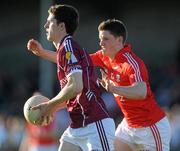 16 April 2011; Colin Forde, Galway, in action against Ciaran Sheehan, Cork. Cadbury GAA All-Ireland Football U21 Championship Semi-Final, Cork v Galway, Cusack Park, Ennis, Co. Clare. Picture credit: Ray Ryan / SPORTSFILE