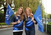16 April 2011; Leinster supporters Katie Boyne, left, and Chloe Bolton, from Greystones, Co. Wicklow, at the game. Celtic League, Leinster v Ulster, RDS, Ballsbridge, Dublin. Picture credit: Stephen McCarthy / SPORTSFILE