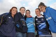 16 April 2011; Leinster supporters, from left to right, Leah O'Neill, Niamh Lowe, Leah Hayden, Ellie Dunne and Lauren Gleeson, from Ballinteer, Co. Dublin, at the game. Celtic League, Leinster v Ulster, RDS, Ballsbridge, Dublin. Photo by Sportsfile