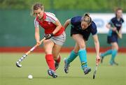 17 April 2011; Kate McConnell, Pegasus, in action against Jenny Burke, Hermes. ESB Electric Ireland Women's Irish Senior Cup Final, Pegasus v Hermes, National Hockey Stadium, UCD, Belfield, Dublin. Picture credit: Barry Cregg / SPORTSFILE