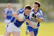 17 April 2011; Aisling Kehoe, Laois, in action against Christina Reilly, Monaghan. Bord Gais Energy National Football League, Division One, Semi-Final, Monaghan v Laois, Ballymahon, Longford. Photo by Sportsfile