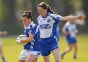 17 April 2011; Tracey lawlor, Laois, in action against Margaret Treanor, Monaghan. Bord Gais Energy National Football League, Division One, Semi-Final, Monaghan v Laois, Ballymahon, Longford. Photo by Sportsfile