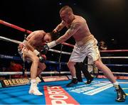 26 November 2016; JJ McDonagh, right, exchanges punches with Jake Ball during their Light Heavyweight fight at Wembley Arena in London, England. Photo by Stephen McCarthy/Sportsfile