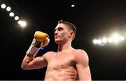 26 November 2016; Reece Bellotti following his Eliminator for English Featherweight Championship fight with Ian Bailey at Wembley Arena in London, England. Photo by Stephen McCarthy/Sportsfile
