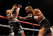 26 November 2016; Carson Jones, right, exchanges punches with Ben Hall during their Vacant WBC International Silver Super Welterweight fight at Wembley Arena in London, England. Photo by Stephen McCarthy/Sportsfile