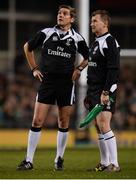 26 November 2016; Match referee Jerome Garces, left, and assistant referee Nigel Owens during the Autumn International match between Ireland and Australia at the Aviva Stadium in Dublin. Photo by Cody Glenn/Sportsfile
