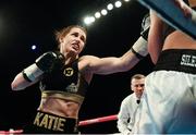 26 November 2016; Katie Taylor exchanges punches with Karina Kopinska during their Super-Featherweight fight at Wembley Arena in London, England. Photo by Stephen McCarthy/Sportsfile