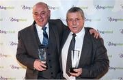 26 November 2016; Gerard Campbell, Drogheda Wheelers, left, and Noel Clarke, Navan Road Club, receive Cycling Ireland Hall of Fame award during the Cycling Ireland Awards at the Crowne Plaza Hotel, Dublin. Photo by Stephen McMahon/Sportsfile